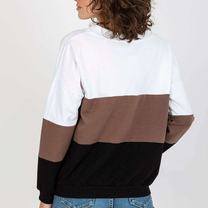 Trendy Colorblock Heart Neckline Sweatshirt For Women - Très Elite