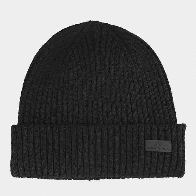 Trendy Cuffed Men's Beanie with Patch Detail by 4F