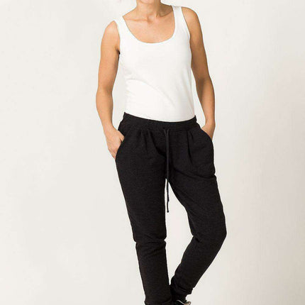 Trendy Dark Grey Wide Hem Sweatpants - Tessita Loungewear Essentials