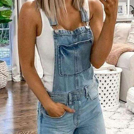 Trendy Distressed Denim Overall Shorts: Where Fashion Meets Functionality