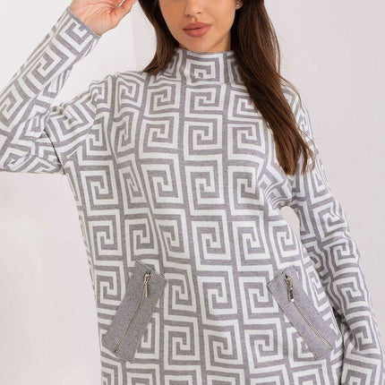 Trendy Geometric Patterned Women's Pullover Sweater