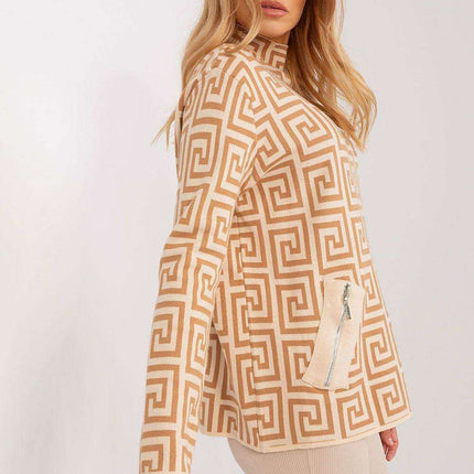 Trendy Geometric Patterned Women's Pullover Sweater - Très Elite