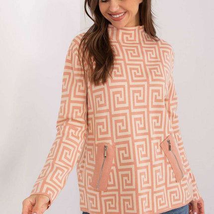 Trendy Geometric Patterned Women's Pullover Sweater
