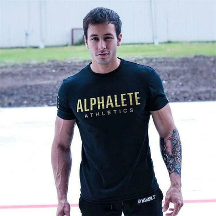 Trendy Graphic Print Muscle Tees for Men - Slim Fit Cotton Workout and Casual Shirts - Très Elite