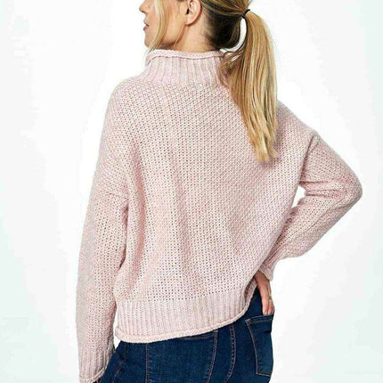 Trendy Half Turtleneck Cozy Knit Jumper - Très Elite