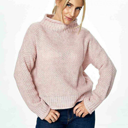 Trendy Half Turtleneck Cozy Knit Jumper - Très Elite