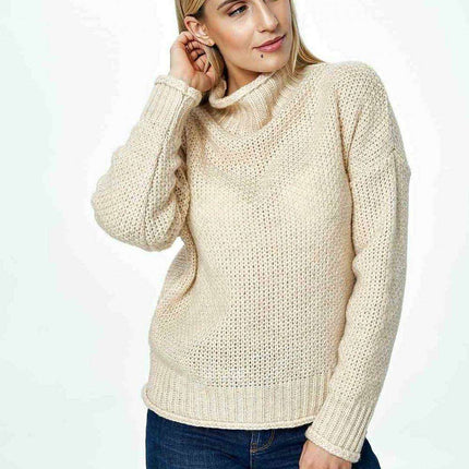Trendy Half Turtleneck Cozy Knit Jumper - Très Elite