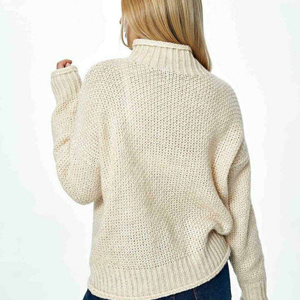 Trendy Half Turtleneck Cozy Knit Jumper - Très Elite