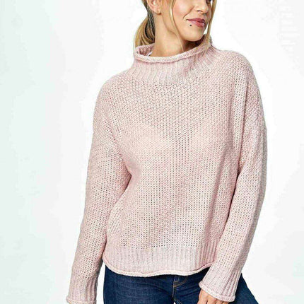Trendy Half Turtleneck Cozy Knit Jumper - Très Elite