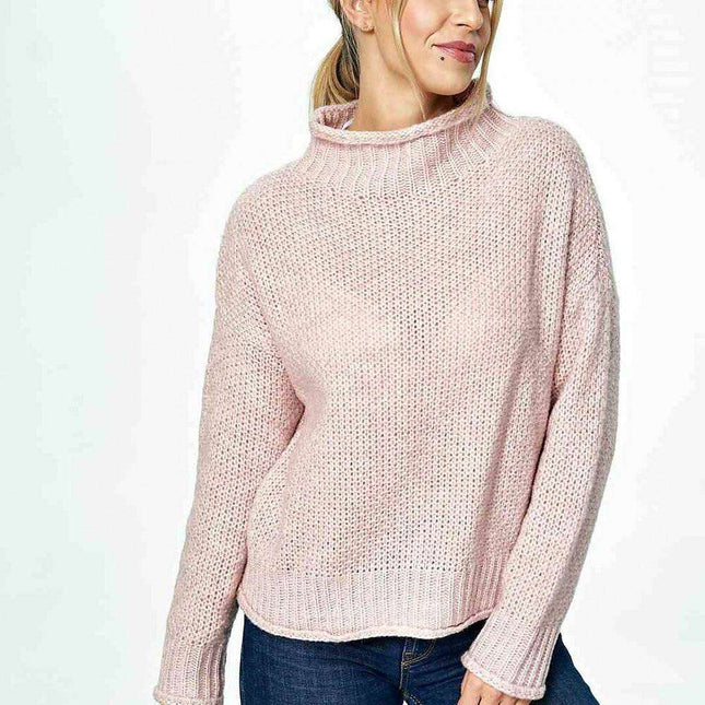 Trendy Half Turtleneck Cozy Knit Jumper - Très Elite
