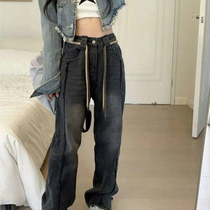 Trendy High Waist Split Trousers with Fringe Patchwork for Women - Très Elite