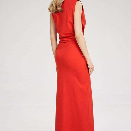 Trendy Knee-Length Cotton Skirt with Stylish Side Slit - Modern Maxi Essential - Très Elite