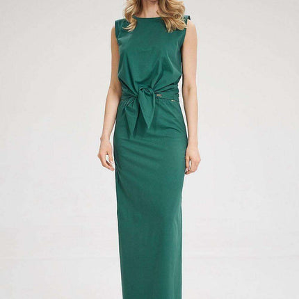 Trendy Knee-Length Cotton Skirt with Stylish Side Slit - Modern Maxi Essential - Très Elite