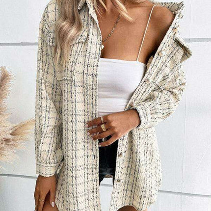 Trendy Lightweight Plaid Blazer for Women - Versatile for Any Event - Très Elite