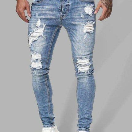 Trendy Men's Distressed Skinny Jeans for the Fashion-Forward Gentleman - Très Elite