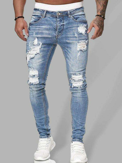 Trendy Men's Distressed Skinny Jeans for the Fashion-Forward Gentleman - Très Elite