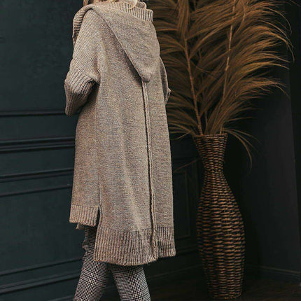 Trendy Oversized Hooded Knit Cardigan - Très Elite