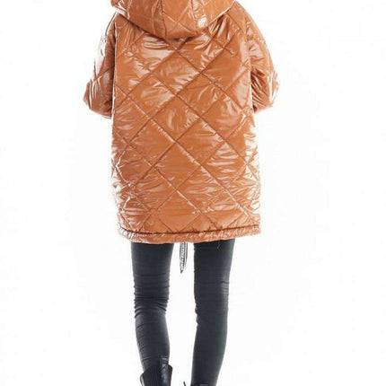 Trendy Oversized Quilted Hooded Jacket with Logo Tape - Très Elite