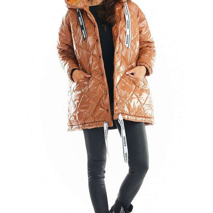 Trendy Oversized Quilted Hooded Jacket with Logo Tape - Très Elite
