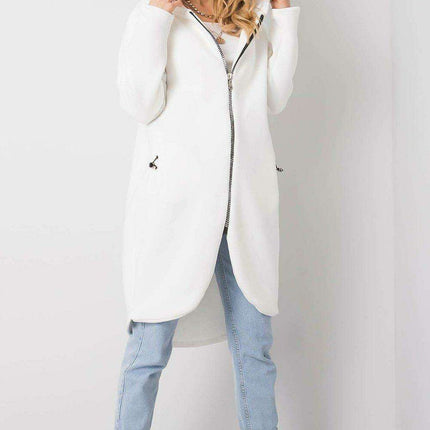 Trendy Parisian Longline Hoodie With Zip Details In Style - Très Elite