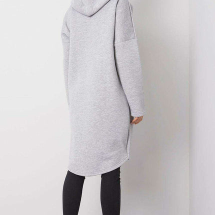 Trendy Parisian Longline Hoodie With Zip Details In Style - Très Elite