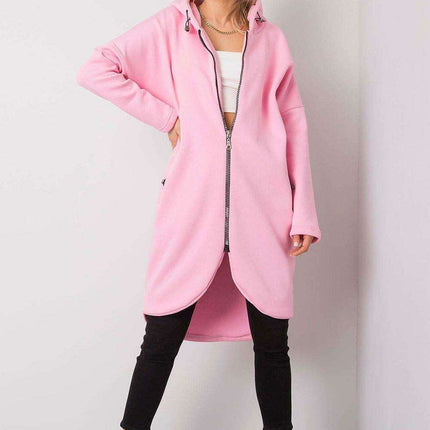 Trendy Parisian Longline Hoodie With Zip Details In Style - Très Elite