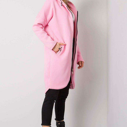 Trendy Parisian Longline Hoodie With Zip Details In Style - Très Elite