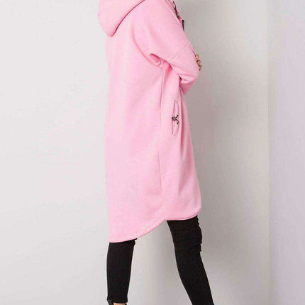 Trendy Parisian Longline Hoodie With Zip Details In Style - Très Elite