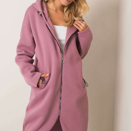 Trendy Parisian Longline Hoodie With Zip Details In Style - Très Elite
