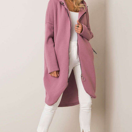 Trendy Parisian Longline Hoodie With Zip Details In Style - Très Elite