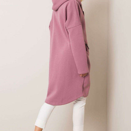 Trendy Parisian Longline Hoodie With Zip Details In Style - Très Elite