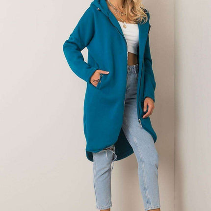 Trendy Parisian Longline Hoodie With Zip Details In Style - Très Elite