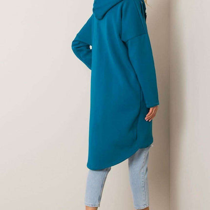 Trendy Parisian Longline Hoodie With Zip Details In Style - Très Elite