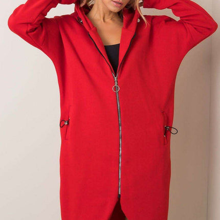Trendy Parisian Longline Hoodie With Zip Details In Style - Très Elite