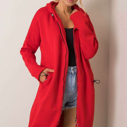 Trendy Parisian Longline Hoodie With Zip Details In Style - Très Elite