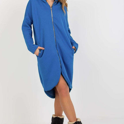 Trendy Parisian Longline Hoodie With Zip Details In Style - Très Elite