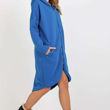 Trendy Parisian Longline Hoodie With Zip Details In Style - Très Elite