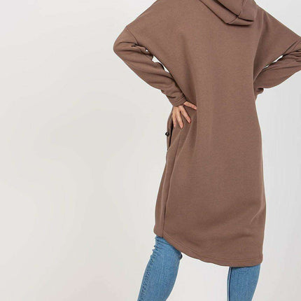 Trendy Parisian Longline Hoodie With Zip Details In Style - Très Elite