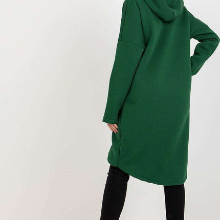 Trendy Parisian Longline Hoodie With Zip Details In Style - Très Elite