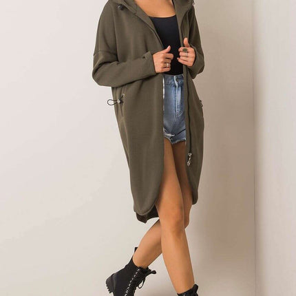 Trendy Parisian Longline Hoodie With Zip Details In Style - Très Elite