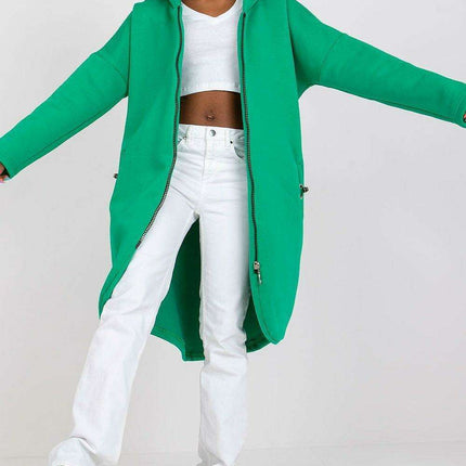Trendy Parisian Longline Hoodie With Zip Details In Style - Très Elite