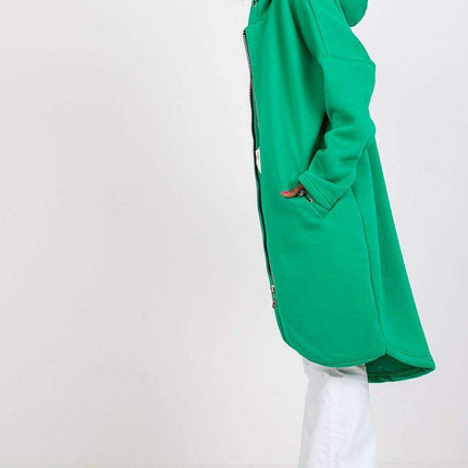 Trendy Parisian Longline Hoodie With Zip Details In Style - Très Elite