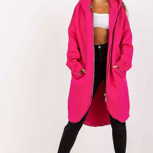 Trendy Parisian Longline Hoodie With Zip Details In Style