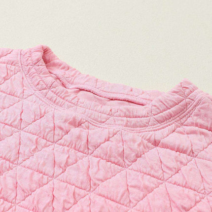 Trendy Pink Quilted Lounge Set - Elevate Your Comfort and Style - Très Elite