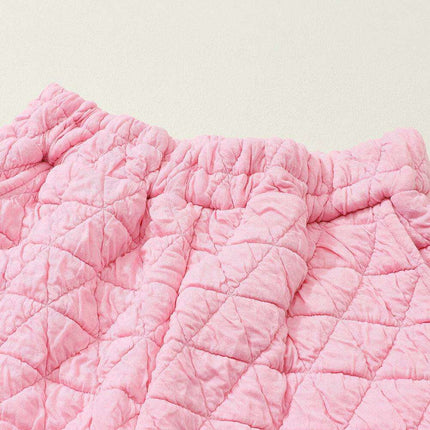 Trendy Pink Quilted Lounge Set - Elevate Your Comfort and Style - Très Elite