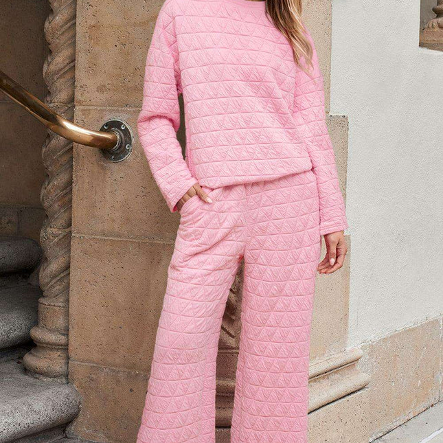 Trendy Pink Quilted Lounge Set - Elevate Your Comfort and Style