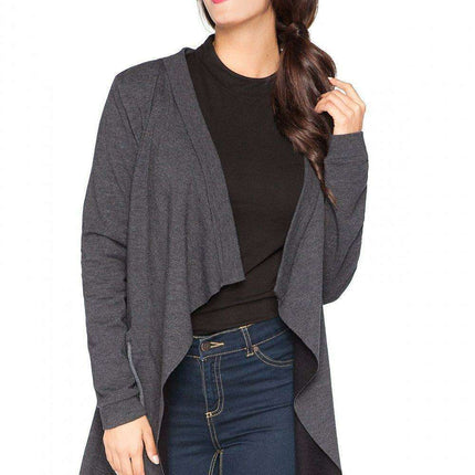 Trendy Raw Hem Knit Hoodie with Distinctive Features - Très Elite