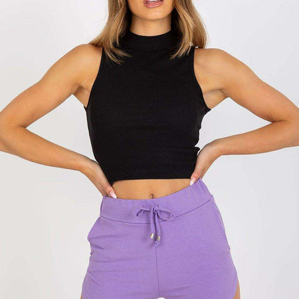 Trendy Ribbed Half-Zip Cropped Top- Très Elite- Très Elite