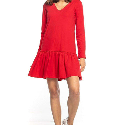 Trendy Sporty Midi Dress with Playful Frills