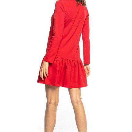 Trendy Sporty Midi Dress with Playful Frills - Très Elite